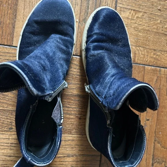 OFFICINE CREATIVE SIZE 9.5|39.5 Navy Blue pony hair SNEAKER Boots - Picture 2 of 7